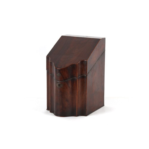 263 - Property of a gentleman - a George III mahogany knife box with fitted interior, 14.2ins. (36cms.) hi... 