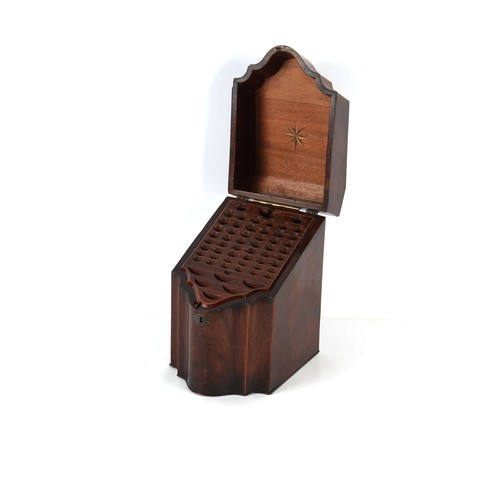 263 - Property of a gentleman - a George III mahogany knife box with fitted interior, 14.2ins. (36cms.) hi... 