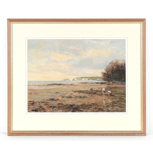 308 - Property of a lady - Valerie Batchelor (b.1932) - 'STUDLAND BEACH, DORSET' - acrylic, 12.1 by 16.25i... 