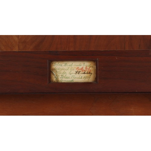 415A - Property of a lady - Betty Joel (1894-1985) - a walnut & satinwood A'-shaped framed easel cheval mir... 