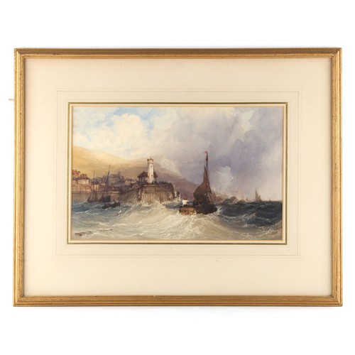 57 - Property of a gentleman of title - Charles Bentley (1806-1854) - 'APPROACHING HARBOUR' - watercolour... 