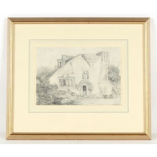 52 - Property of a gentleman of title - John Sell Cotman (1782-1842) - 'JARRETT COTTAGES' - pencil, 7.6 b... 