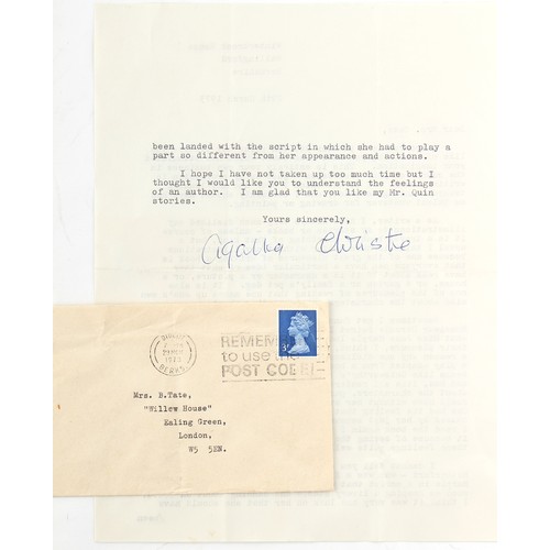 26 - The estate of the late Barbara Tate (artist & writer, 1927-2009) - autograph - Agatha Christie (1890... 