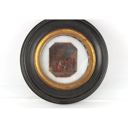 167 - The estate of the late Barbara Tate (artist & writer, 1927-2009) - an ebonised circular framed minia... 