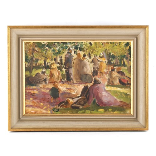 120 - Property of a lady - Leila Faithful (1896-1994) - 'AFTER CHURCH' or 'SATURDAY AFTERNOON' - oil on ca... 