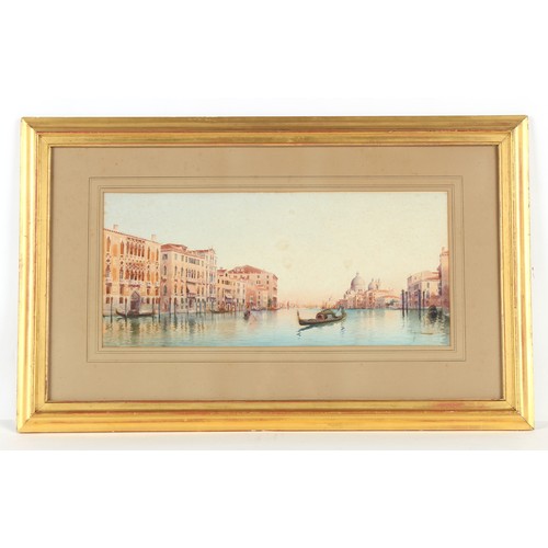 70 - Property of a gentleman - Umberto Ongania (1867-1942) - VENICE CANAL SCENE - watercolour, 10 by 22.3... 