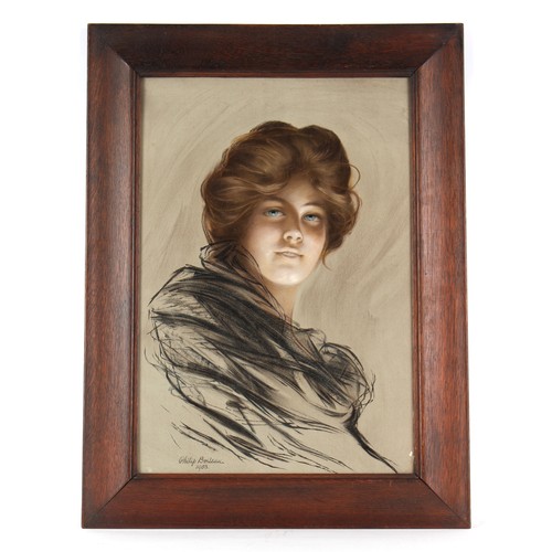 99 - Property of a lady - Philip Boileau (1864-1917) - PORTRAIT OF A YOUNG LADY - pastel, 26.6 by 18.2ins... 