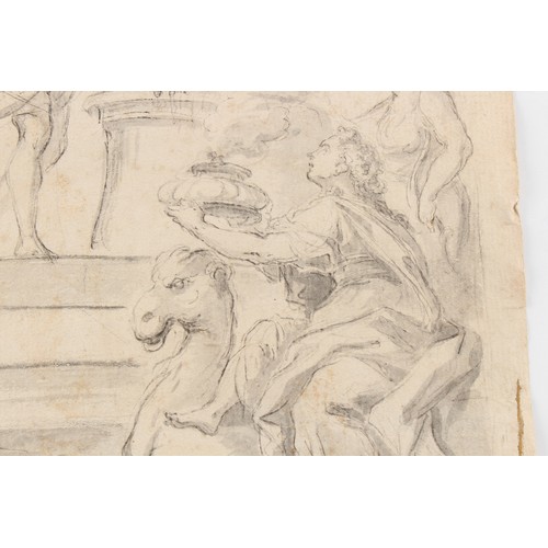 56 - Property of a gentleman - Roman School, 17/18th century - SACRIFICE OF THE LAMB - old master drawing... 