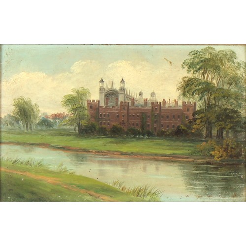 128 - Property of a lady - English school, late 19th century - VIEWS OF WINDSOR CASTLE AND ETON - a pair, ... 