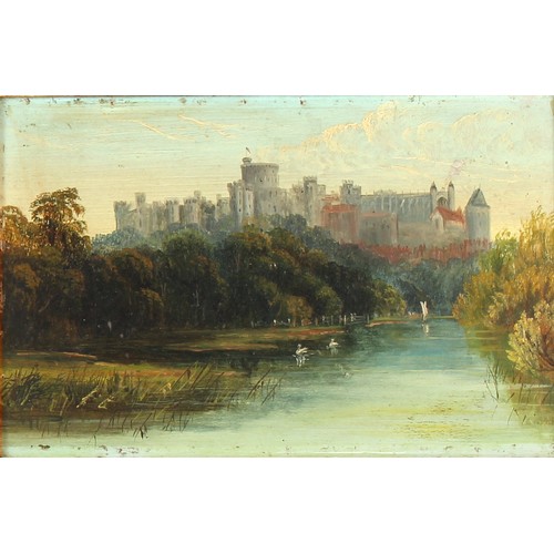 128 - Property of a lady - English school, late 19th century - VIEWS OF WINDSOR CASTLE AND ETON - a pair, ... 