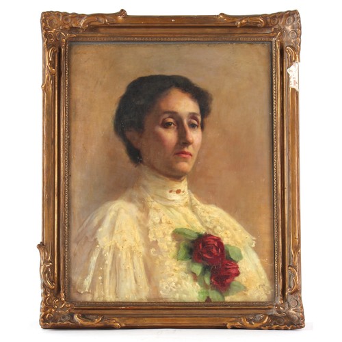 145 - Property of a gentleman - Pye (late 19th / early 20th century) - PORTRAIT OF A LADY - oil on canvas,... 