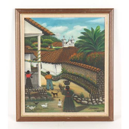 151 - Property of a lady - Jose Antonio Velasquez (1906-1985) - GARDEN SCENE, HONDURAS OR COSTA RICA - oil... 