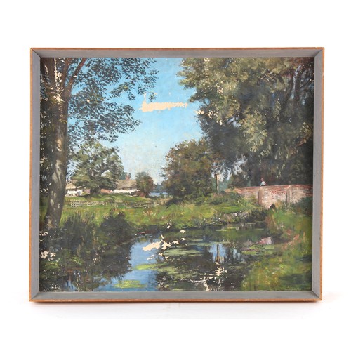 155 - Property of a lady - Fairlie Harmar (Viscountess Harberton) (1876–1945) - RIVER LANDSCAPE WITH FIGUR... 