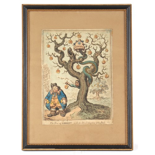 45 - Property of a gentleman - GILLRAY, James - 'The Tree of Liberty, with the Devil tempting John Bull' ... 