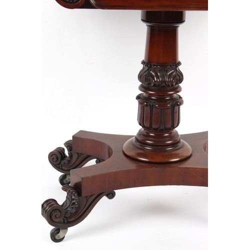 207 - Property of a gentleman - an early 19th century William IV figured mahogany swivel-top foldover card... 