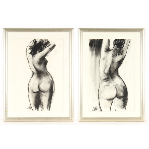 96 - ARR - Property of a gentleman - Cloe Cloherty (Irish, b.1964) - FEMALE NUDES - a pair, charcoal on p... 