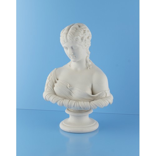 27 - Property of a lady - a Victorian parian bust of Clytie, unmarked, 11ins. (28cms.) high.