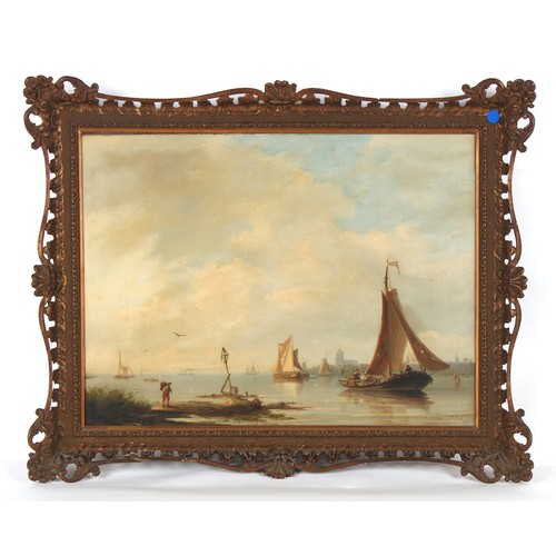 172 - Property of a deceased estate - Nicholaas Riegen (Dutch, 1827-1899) - 'FISHING BOATS', A DUTCH ESTUA... 