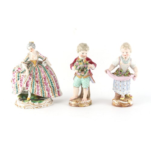 10 - Property of a lady - a pair of Meissen figures of a Flower Boy and Flower Girl, late 19th century, b... 