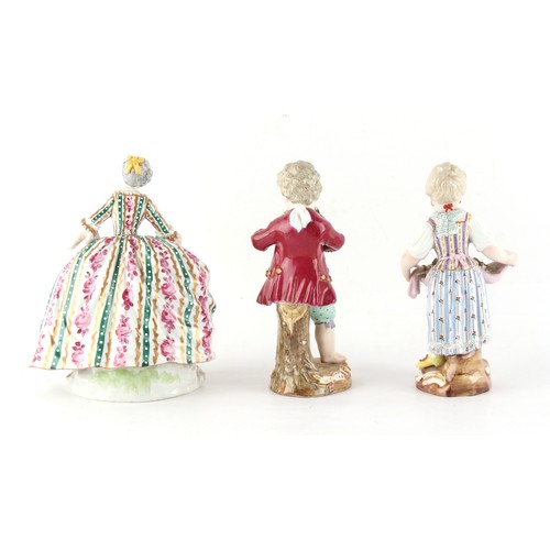 10 - Property of a lady - a pair of Meissen figures of a Flower Boy and Flower Girl, late 19th century, b... 