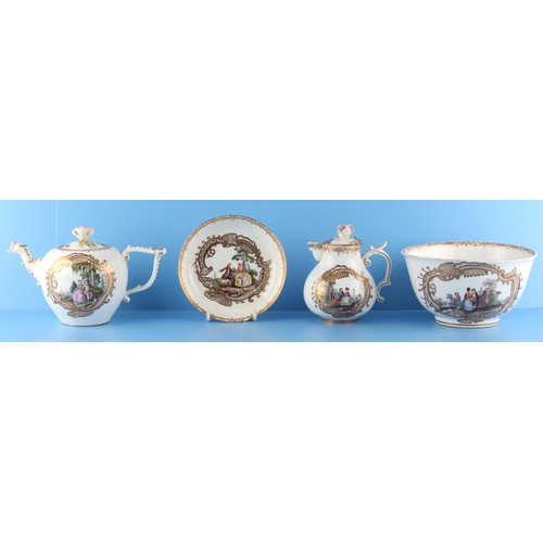 64 - Property of a deceased estate - a Meissen part tea service, circa 1735, comprising a bullet shaped t... 