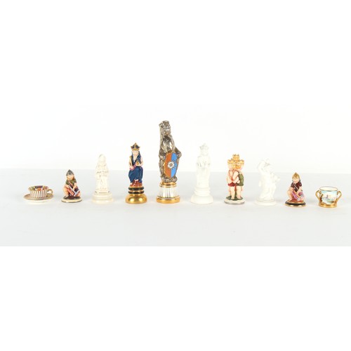 50 - Property of a deceased estate - a group of eight small Minton  porcelain figures, some unmarked (pos... 