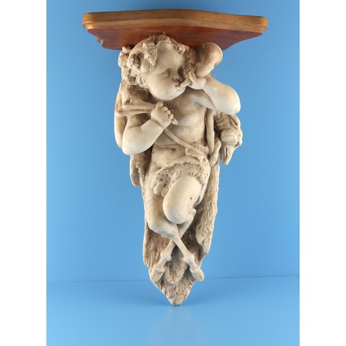 52 - Property of a deceased estate - a Minton parian wall bracket modelled as a classical faun playing a ... 