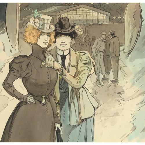 98 - Property of a gentleman - Leon Dax (French, active 1890-1899) - PARIS NIGHT-TIME STREET SCENES AROUN... 