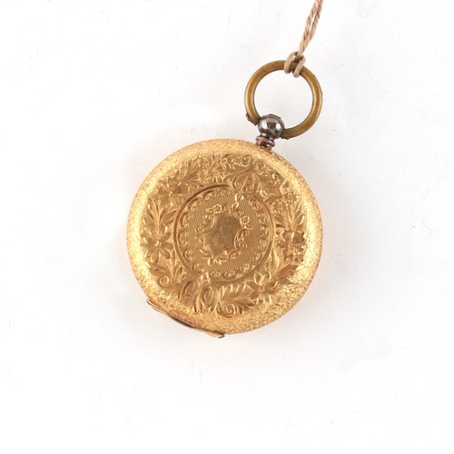 10 - Property of a gentleman - an early 20th century 18ct gold fob watch, 33mm diameter, approximately 26... 