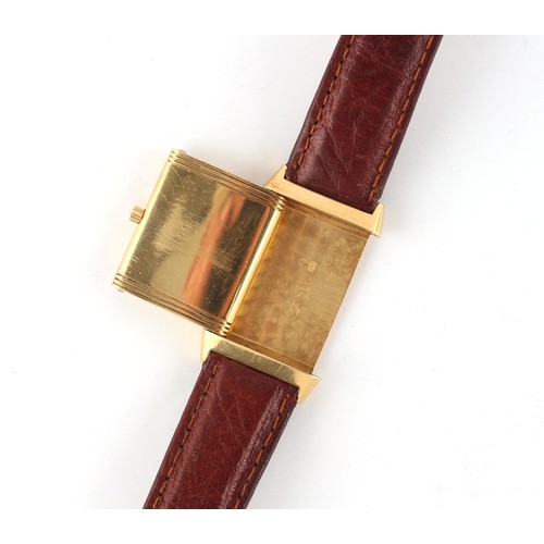 25A - Property of a deceased estate - a fine Jaeger-LeCoultre Reverso 18ct yellow gold wristwatch, circa 1... 