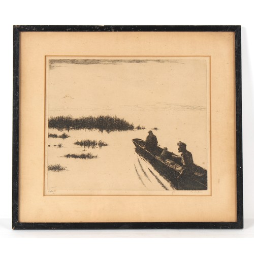 357 - Property of a lady - Sir Francis Ivan Simms Tuker (1894-1967) - 'EVENING ON THE JHEEL' - etching, 25... 