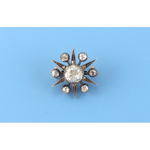 88 - Property of a lady - a Victorian rose cut diamond star brooch, with suspension loop for wearing as a... 