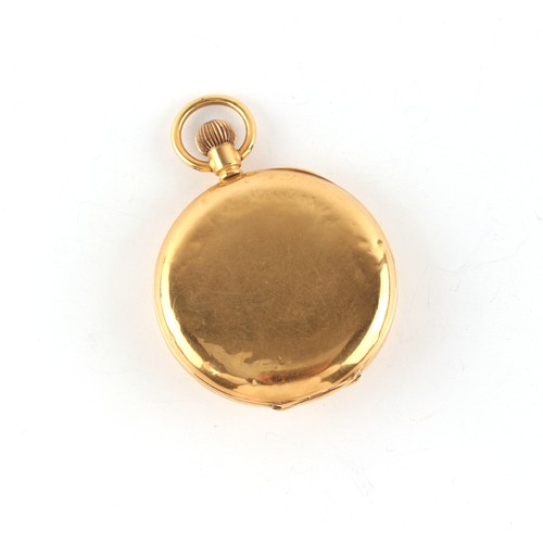 15 - Property of a gentleman - an early 20th century 18ct gold half hunter pocket watch, with keyless win... 