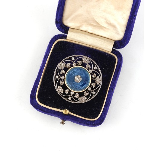 78 - Property of a gentleman - an early 20th century Belle Epoque unmarked white gold diamond blue & whit... 