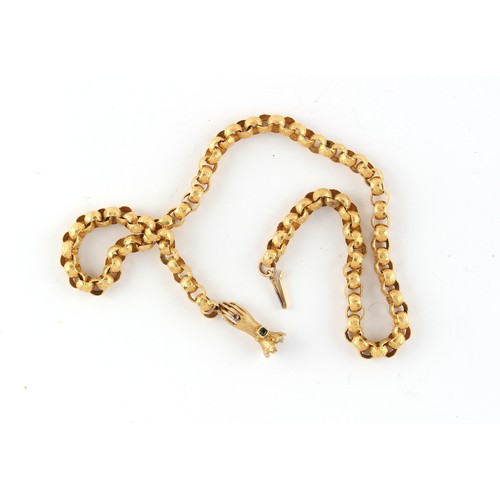 148 - Property of a gentleman - an early Victorian gold (tests 15ct-18ct) fancy link chain with star patte... 