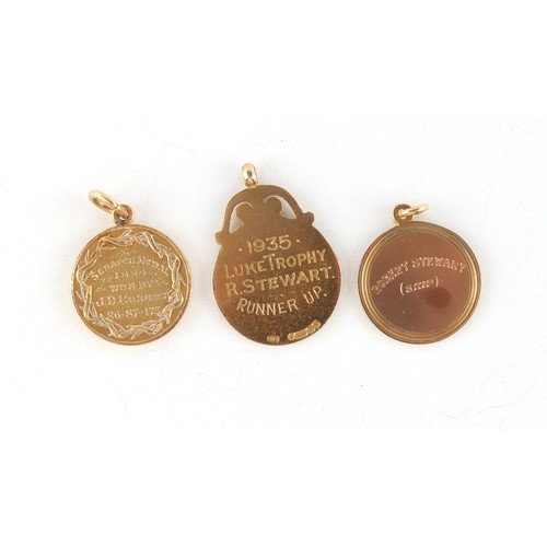 184 - Property of a gentleman - three gold sporting medals, various dates 1894 to 1941, the earliest in un... 