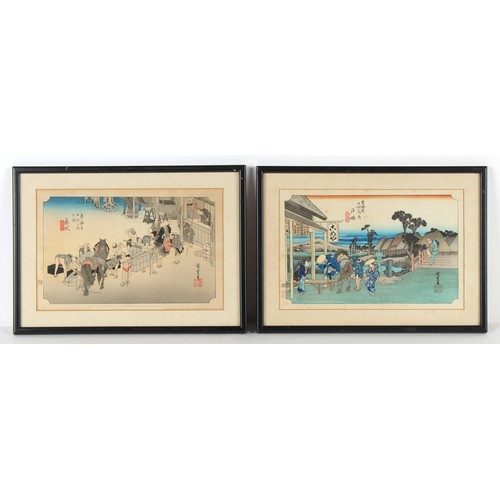 261 - Property of a gentleman - after Hiroshige Utagawa (1797-1858) - three Japanese woodblock prints from... 