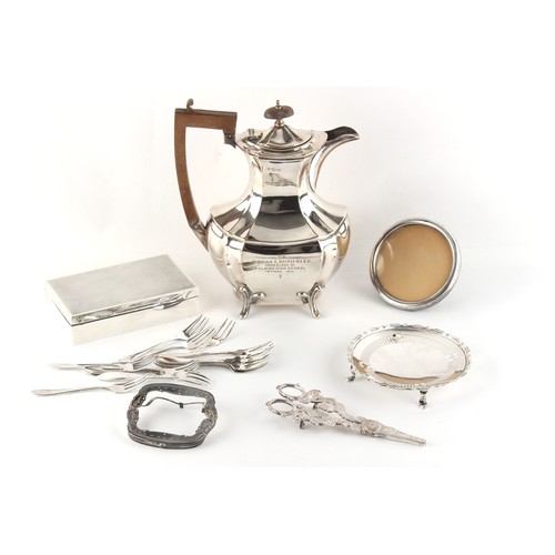 230 - Property of a lady - a mixed lot of silver & silver plated items including a silver cigarette box an... 