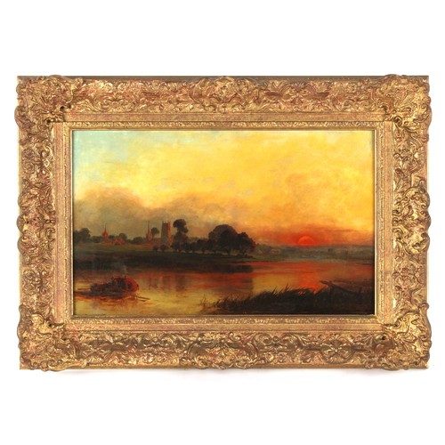 236 - Property of a deceased estate - English school, late 19th / early 20th century - SUNSET RIVER SCENE ... 