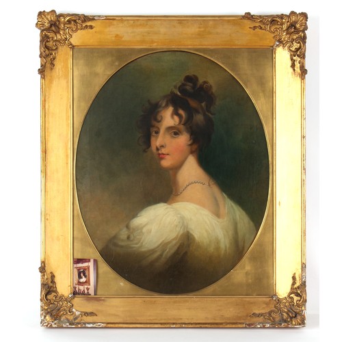 241 - Property of a deceased estate - English school, early 19th century - PORTRAIT OF A YOUNG LADY - oil ... 