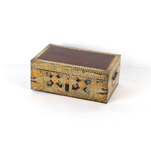 285 - Property of a lady - a 19th century Zanzibar writing box, with fitted interior, 19.5ins. (49.5cms.) ... 