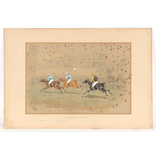 297 - Property of a lady - William Verner Longe (1857-1924) - 'COTTENHAM 1891 - PONY FLAT RACE' - watercol... 