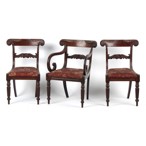 329 - Property of a deceased estate - a set of seven early 19th century Regency period mahogany dining cha... 