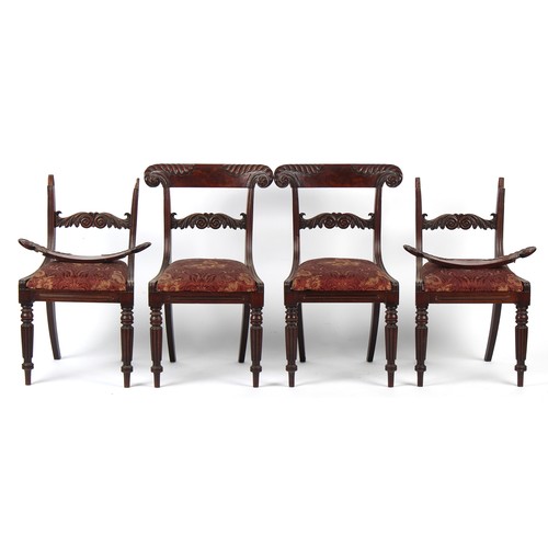 329 - Property of a deceased estate - a set of seven early 19th century Regency period mahogany dining cha... 