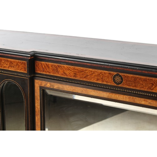 332 - Property of a deceased estate - a Victorian ebonised & amboyna credenza, with gilt metal beading, 72... 