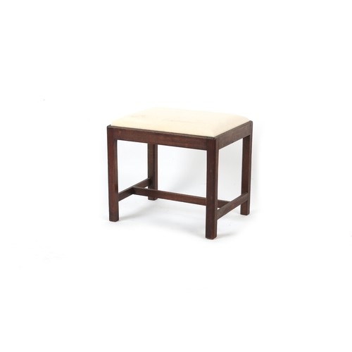 337 - Property of a lady - a 19th century mahogany rectangular stool with drop-in seat, on square chamfere... 