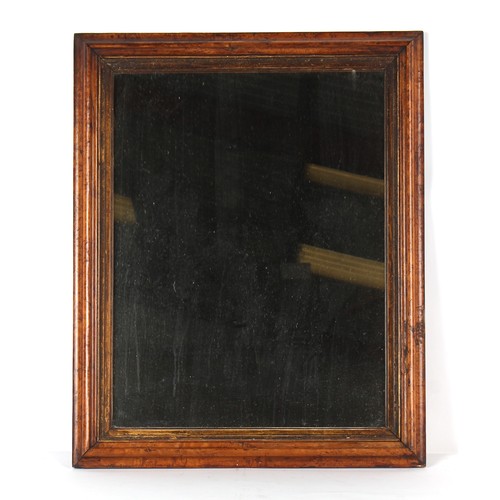 360 - Property of a lady - a mid 19th century burr maple rectangular framed wall mirror, the plate later, ... 