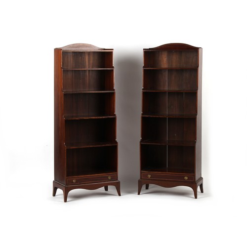 361 - Property of a deceased estate - a pair of mahogany waterfall bookcases, early/mid 20th century, each... 