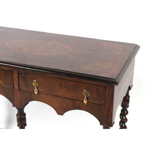 380 - Property of a deceased estate - a William & Mary style walnut & decorated side table, first half 20t... 