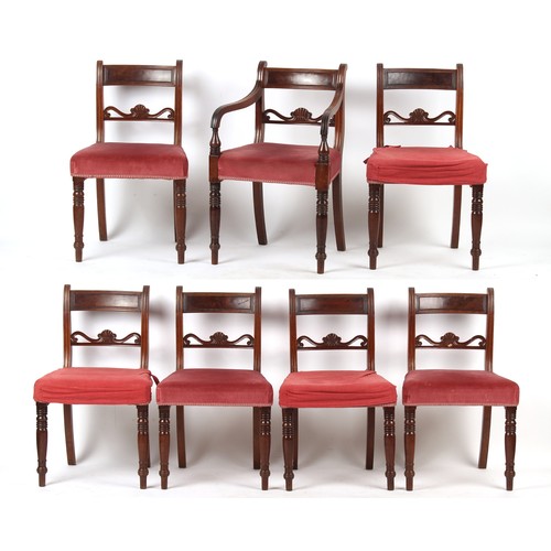 383 - Property of a deceased estate - a set of seven early 19th century Regency period mahogany dining cha... 